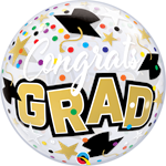 22" Congrats Grad Stars & Dots Bubble (pkgd)